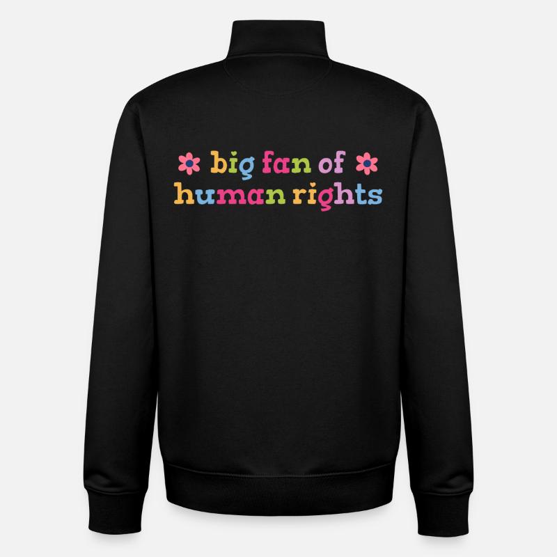 Großer Fan der Menschenrechte Statement - Unisex Organic Zip Sweatshirt von Stanley/Stella - Schwarz
