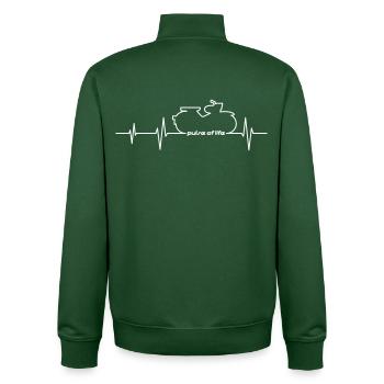 Simson Star ECG - Pulse of Life - Unisex Organic Zip Sweatshirt by Stanley/Stella - bottle green - Back - AI Model Male 185 dark (185cm)