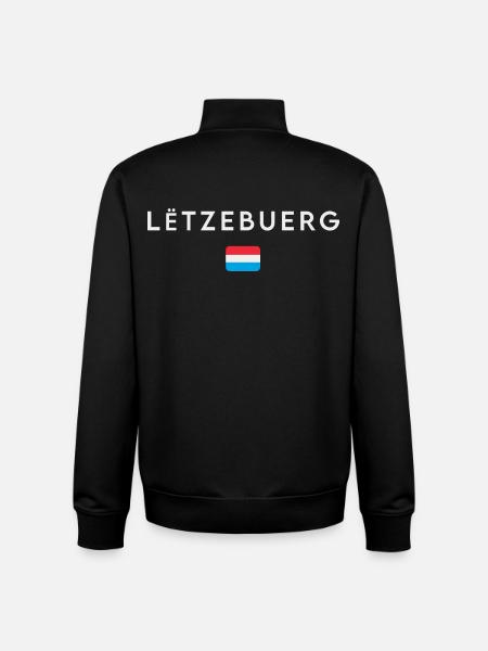 Drapeau du Luxembourg, fierté luxembourgeoise - Sweat zippé unisexe en coton bio Stanley/Stella - noir