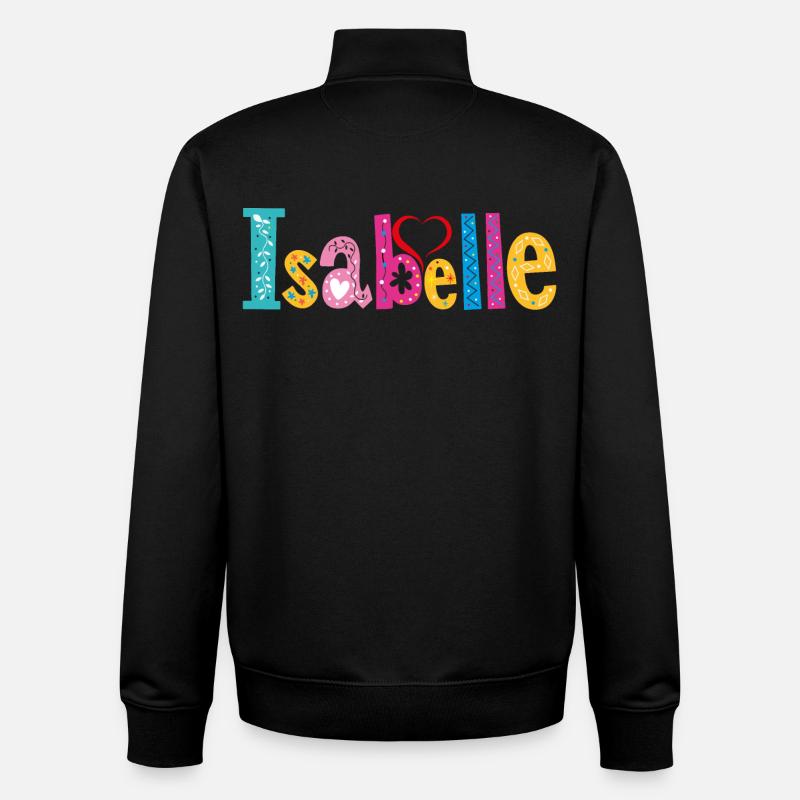 Personalized Isabelle Name - Unisex Organic Zip Sweatshirt by Stanley/Stella - black