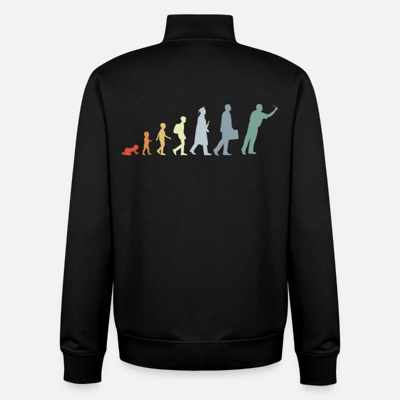 Évolution du dard - Sweat zippé unisexe en coton bio Stanley/Stella - noir