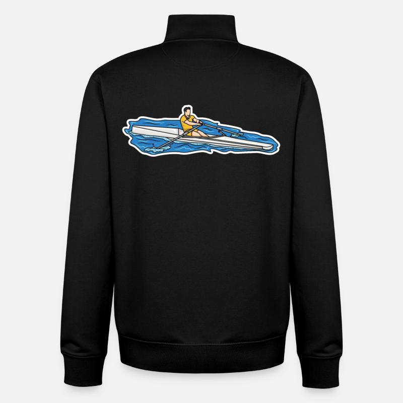 Ruderer Skizze - Unisex Organic Zip Sweatshirt von Stanley/Stella - Schwarz