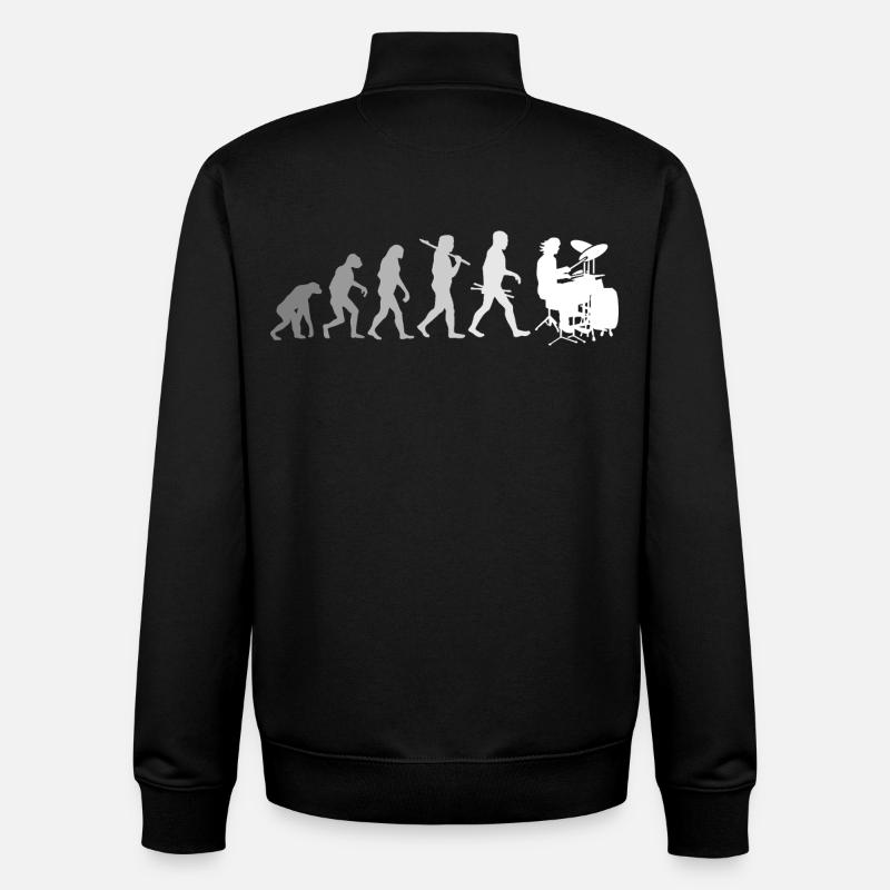 Evolution of Drums Drummer Shirt - Unisex Organic Zip Sweatshirt von Stanley/Stella - Schwarz