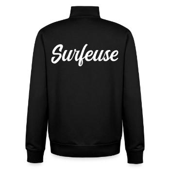 Wellenreiter - Unisex Organic Zip Sweatshirt von Stanley/Stella - Schwarz - Hinten - AI Model Male 185 light (185cm)
