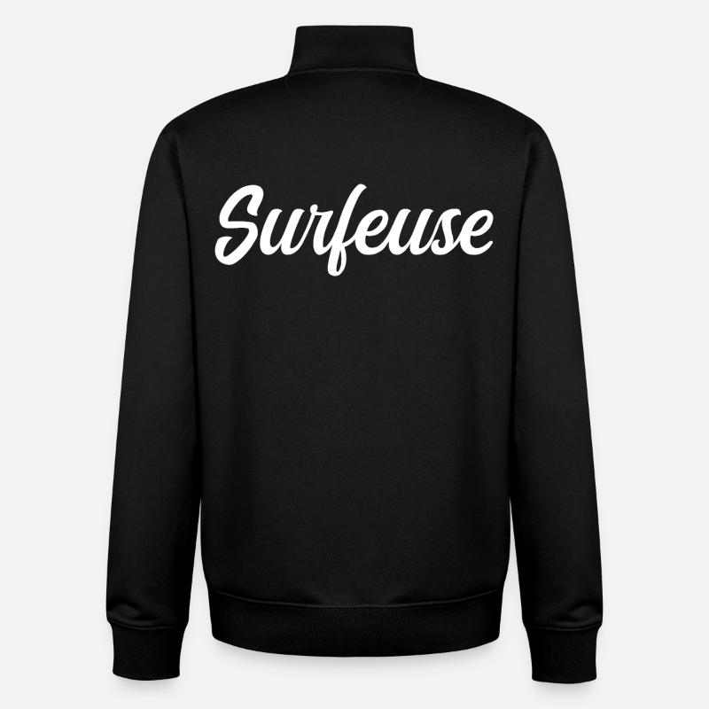 Surfeuse - Sweat zippé unisexe en coton bio Stanley/Stella - noir