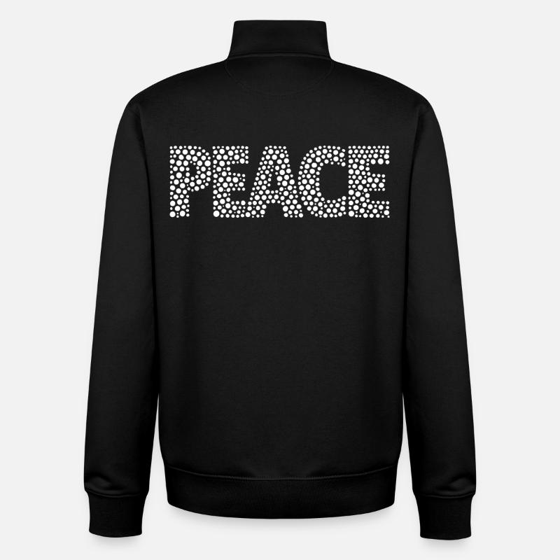 Mosaïque PAIX aux Points - Sweat zippé unisexe en coton bio Stanley/Stella - noir