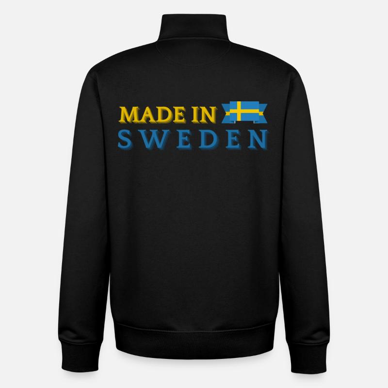 Made in Sweden, Swedish pride - Unisex Organic Zip Sweatshirt by Stanley/Stella - black