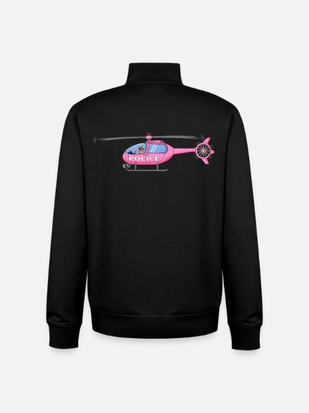 Polizeihubschrauber in Rosa - Unisex Organic Zip Sweatshirt von Stanley/Stella - Schwarz