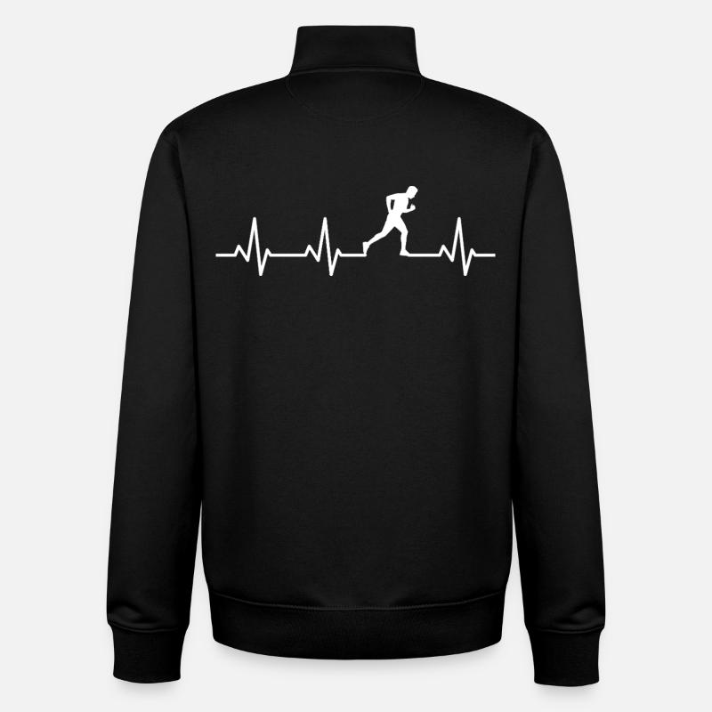 Jogger Herzlinie - Unisex Organic Zip Sweatshirt von Stanley/Stella - Schwarz