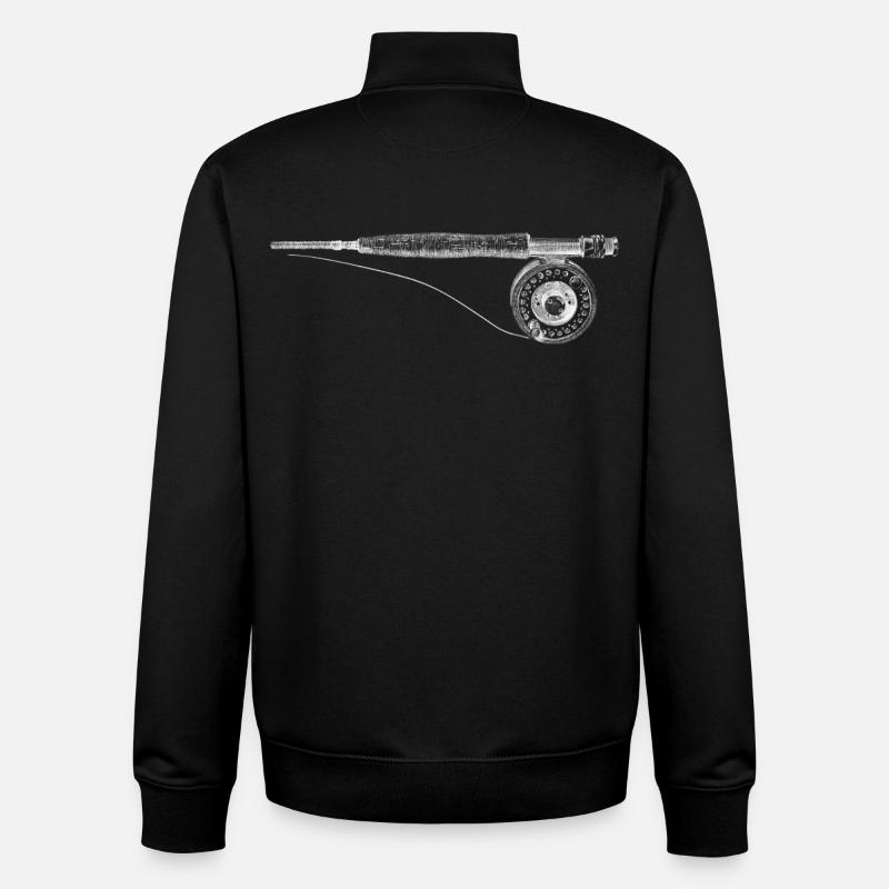 Pêche à la mouche - Sweat zippé unisexe en coton bio Stanley/Stella - noir
