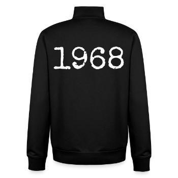 Legendär seit 1968 - Unisex Organic Zip Sweatshirt von Stanley/Stella - Schwarz - Hinten - AI Model Male 185 light (185cm)