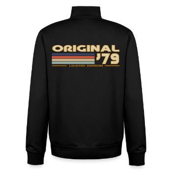 Rétro vintage 1979 - Sweat zippé unisexe en coton bio Stanley/Stella - noir - Dos - AI Model Male 185 light (185cm)