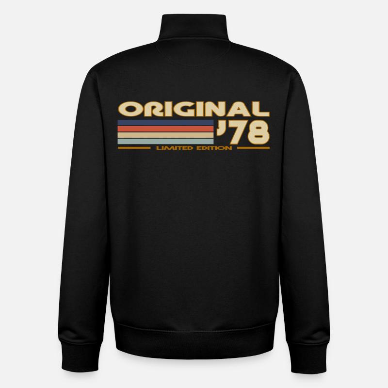 Rétro vintage 1978 - Sweat zippé unisexe en coton bio Stanley/Stella - noir