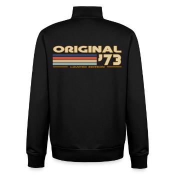Retro-Vintage 1973 - Unisex Organic Zip Sweatshirt von Stanley/Stella - Schwarz - Hinten - AI Model Male 185 light (185cm)