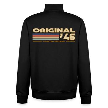 1946 - Unisex Organic Zip Sweatshirt by Stanley/Stella - black - Back - AI Model Male 185 light (185cm)