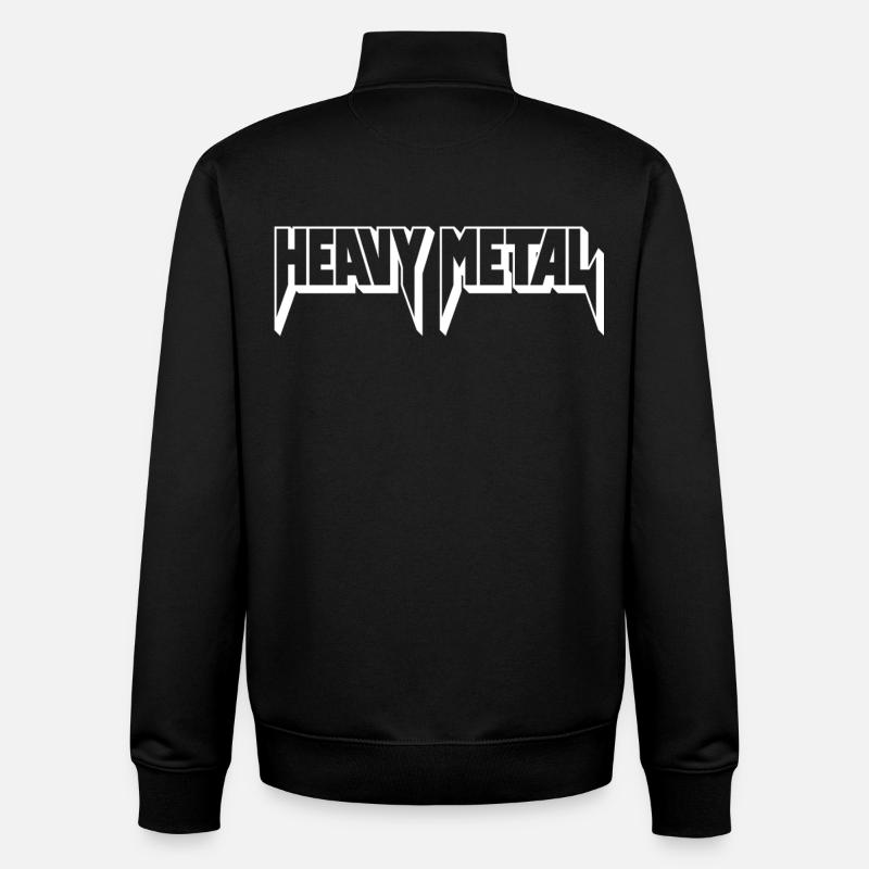 Heavy Metal 3D Logo - Sweat zippé unisexe en coton bio Stanley/Stella - noir