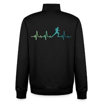 Laufendes Herzschlagen Laufendes Geschenk Laufen - Unisex Organic Zip Sweatshirt von Stanley/Stella - Schwarz - Hinten - AI Model Male 185 light (185cm)