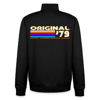 1979 - Unisex Organic Zip Sweatshirt by Stanley/Stella - black - Back - AI Model Male 185 light (185cm)