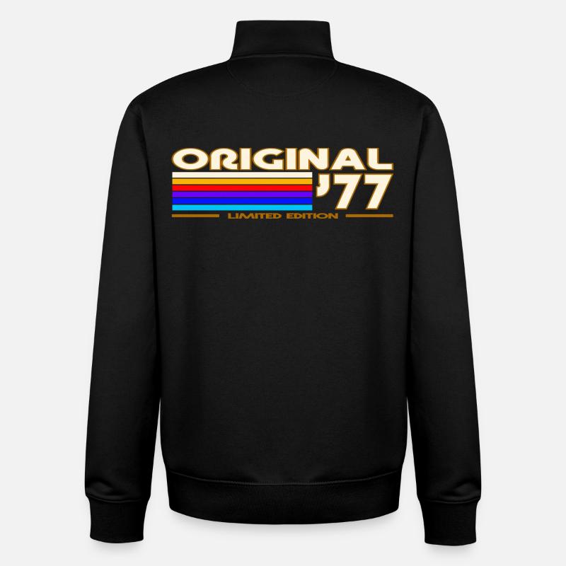 Originaler 77er Rainbow Retro - Unisex Organic Zip Sweatshirt von Stanley/Stella - Schwarz