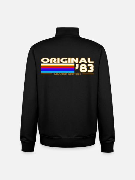 Original 83 Rainbow Retro Logo - Unisex Organic Zip Sweatshirt by Stanley/Stella - black