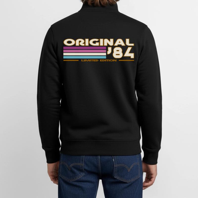 Originale 84 Pastellstreifen Unisex Organic Zip Sweatshirt von Stanley/Stella