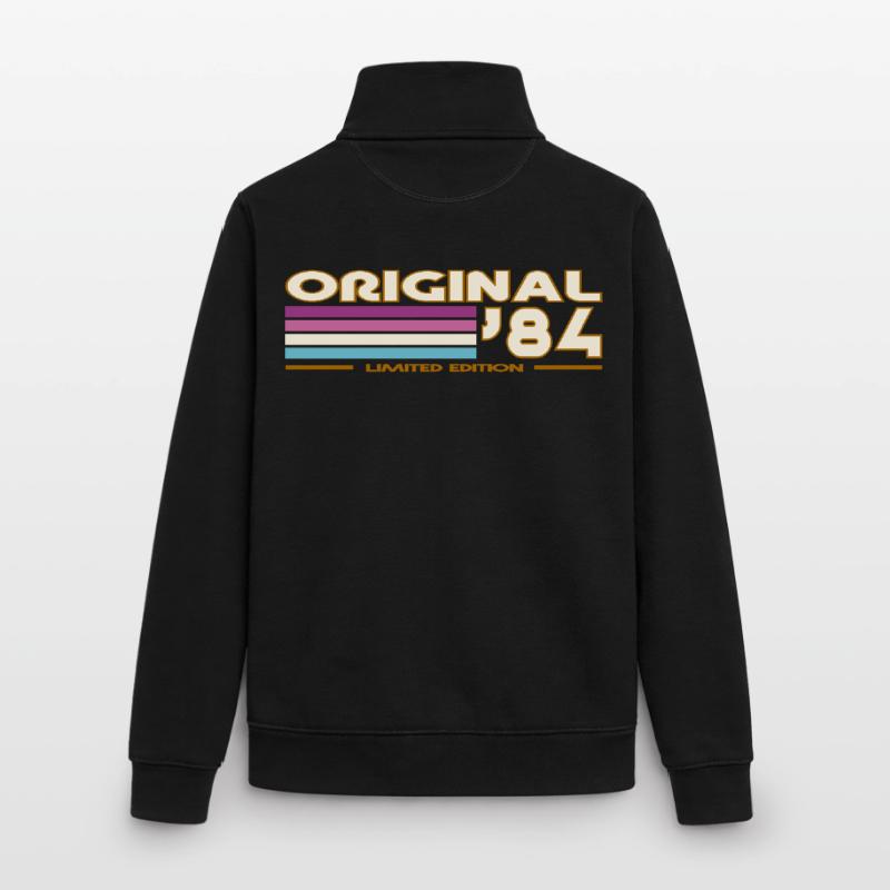 Originale 84 Pastellstreifen Unisex Organic Zip Sweatshirt von Stanley/Stella