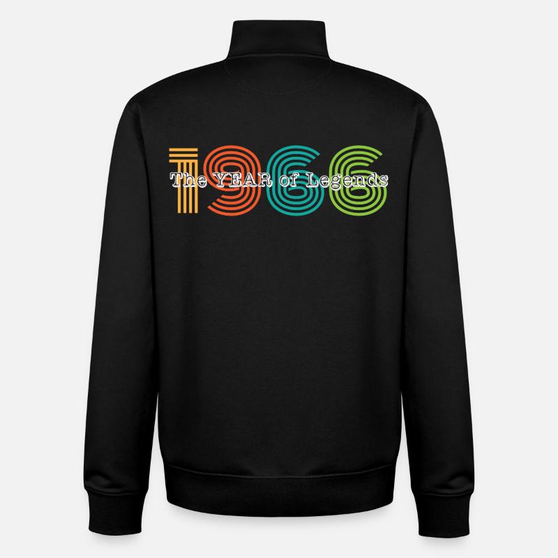 Millésime 1966 - Sweat zippé unisexe en coton bio Stanley/Stella - noir