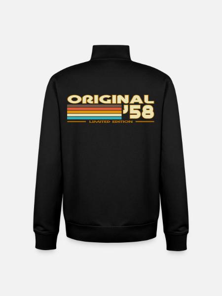 Original 58 Retro Rainbow - Unisex Organic Zip Sweatshirt by Stanley/Stella - black