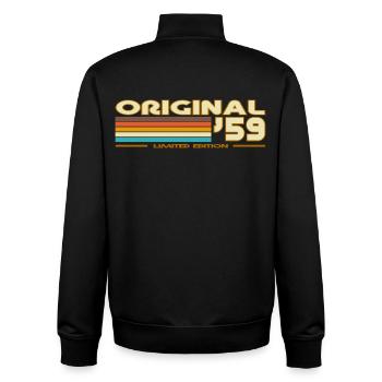 1959 - Unisex Organic Zip Sweatshirt by Stanley/Stella - black - Back - AI Model Male 185 light (185cm)