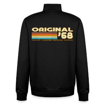 Original 68 Retro 60s Stripes - Unisex Organic Zip Sweatshirt by Stanley/Stella - black - Back - AI Model Male 185 light (185cm)