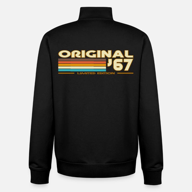 Original 67 Retro Rainbow - Unisex Organic Zip Sweatshirt von Stanley/Stella - Schwarz