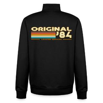 Originale 84 Retro Bunte Streifen - Unisex Organic Zip Sweatshirt von Stanley/Stella - Schwarz - Hinten - AI Model Male 185 light (185cm)
