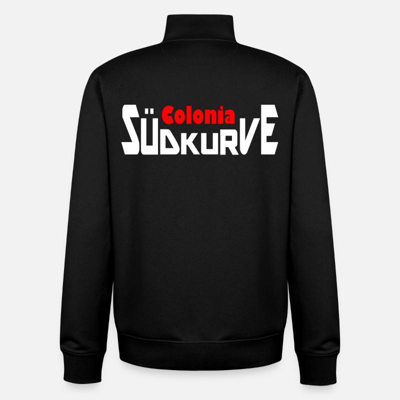Courbe sud Colonia - Sweat zippé unisexe en coton bio Stanley/Stella - noir