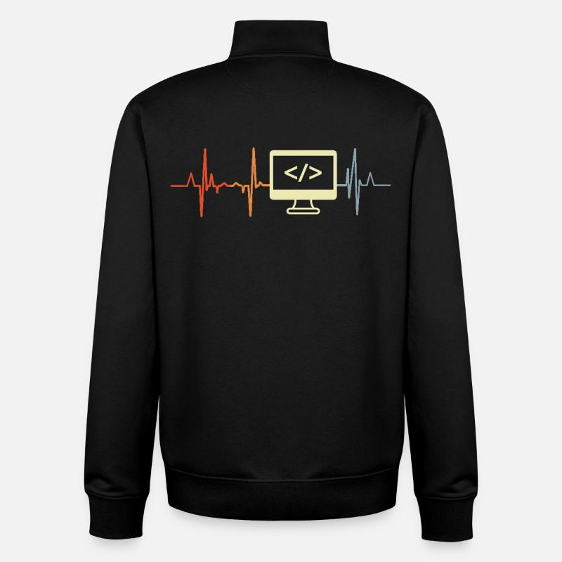 Ich liebe Programmieren - Unisex Organic Zip Sweatshirt von Stanley/Stella - Schwarz