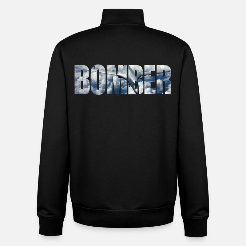 Bomber B-1B Lancer - Unisex Organic Zip Sweatshirt by Stanley/Stella - black