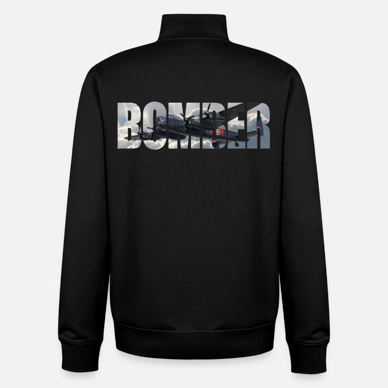 bombardier Avro Lancaster - Sweat zippé unisexe en coton bio Stanley/Stella - noir