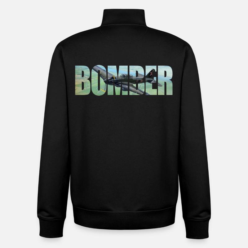 bombardier IL-2 - Sweat zippé unisexe en coton bio Stanley/Stella - noir