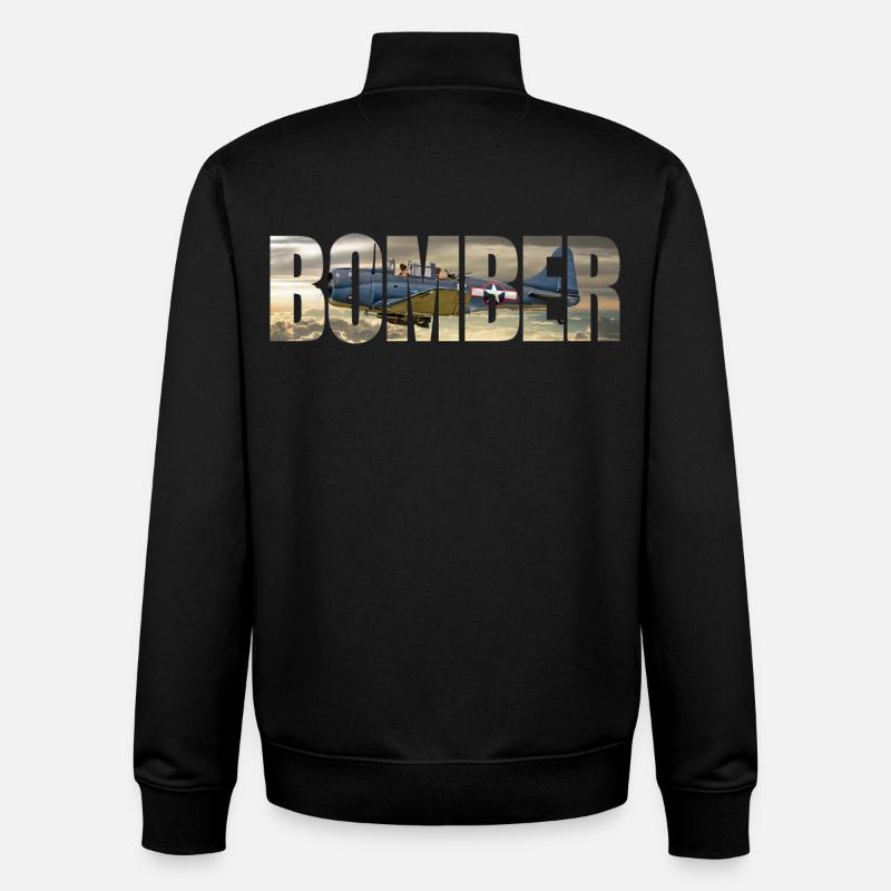Bomber SBD Dauntless - Unisex Organic Zip Sweatshirt von Stanley/Stella - Schwarz