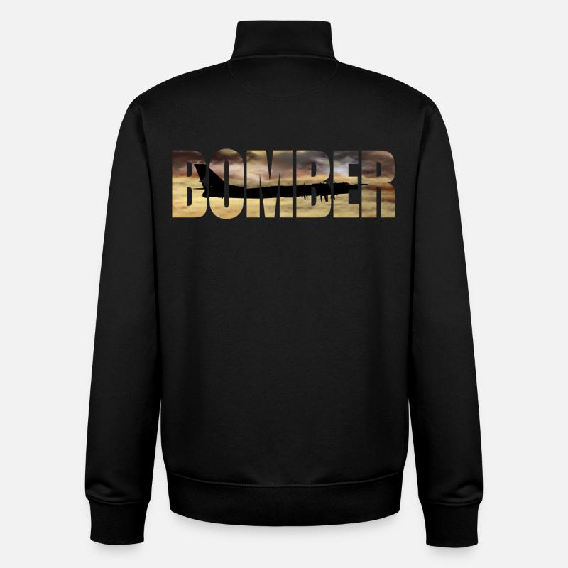 Blouson aviateur Tu-95 - Sweat zippé unisexe en coton bio Stanley/Stella - noir