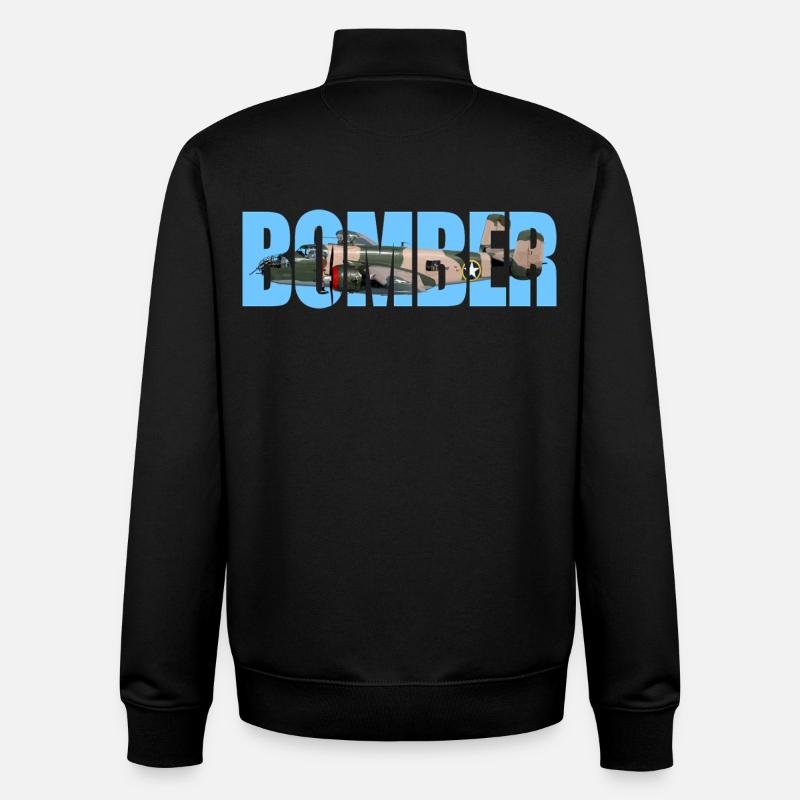 Bomber B-25 Mitchell - Unisex Organic Zip Sweatshirt by Stanley/Stella - black