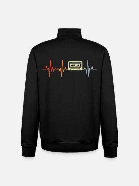 Herzlinie 80er Kassette - Unisex Organic Zip Sweatshirt von Stanley/Stella - Schwarz