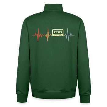 Herzlinie 80er Kassette - Unisex Organic Zip Sweatshirt von Stanley/Stella - Flaschengrün - Hinten - AI Model Male 185 dark (185cm)