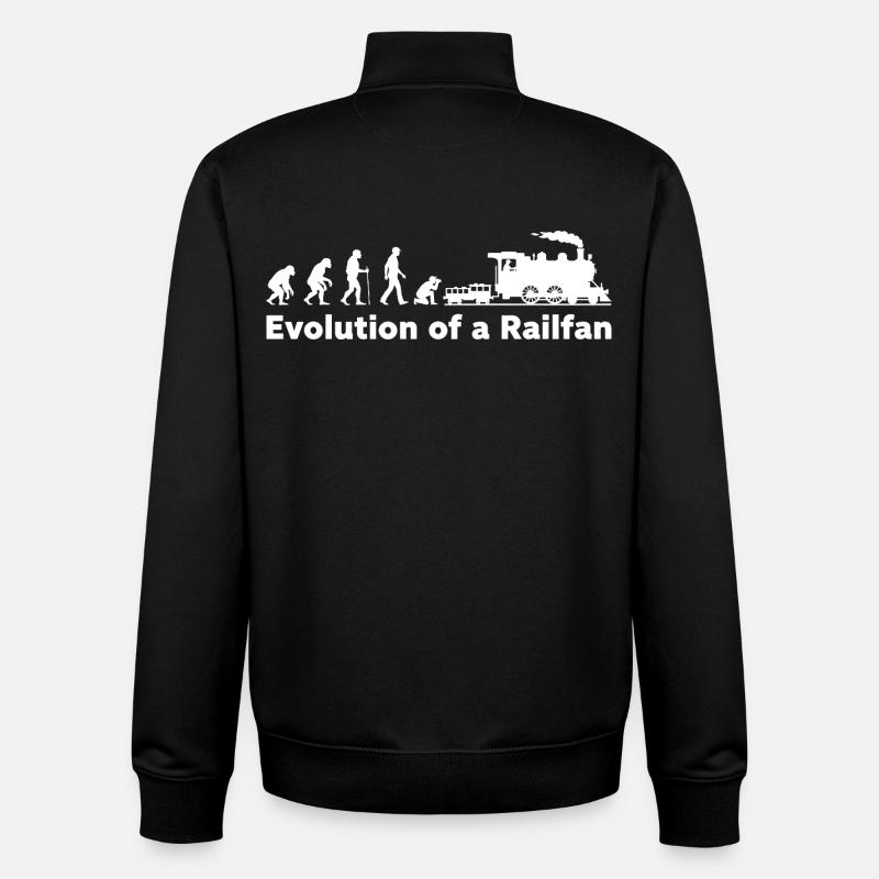 Evolution Railfan Train Locomotive - Sweat zippé unisexe en coton bio Stanley/Stella - noir