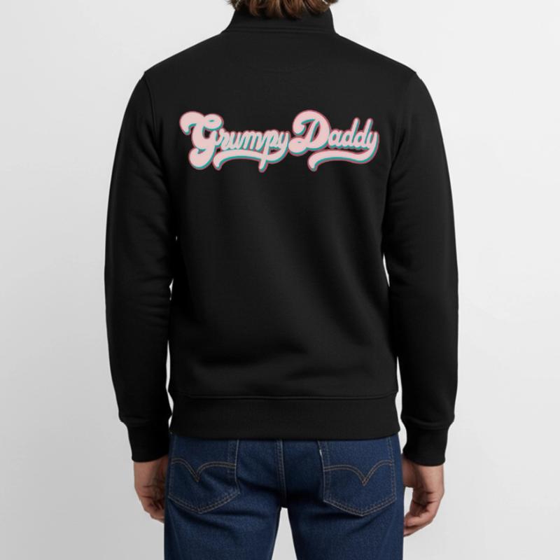 Grumpy Daddy Script rétro - Soutien-gorge de sport couleur Sweat zippé unisexe en coton bio Stanley/Stella
