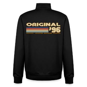 1996 - Unisex Organic Zip Sweatshirt by Stanley/Stella - black - Back - AI Model Male 185 light (185cm)