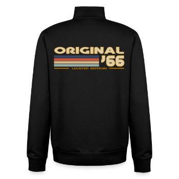 1966 - Unisex Organic Zip Sweatshirt by Stanley/Stella - black - Back - AI Model Male 185 light (185cm)