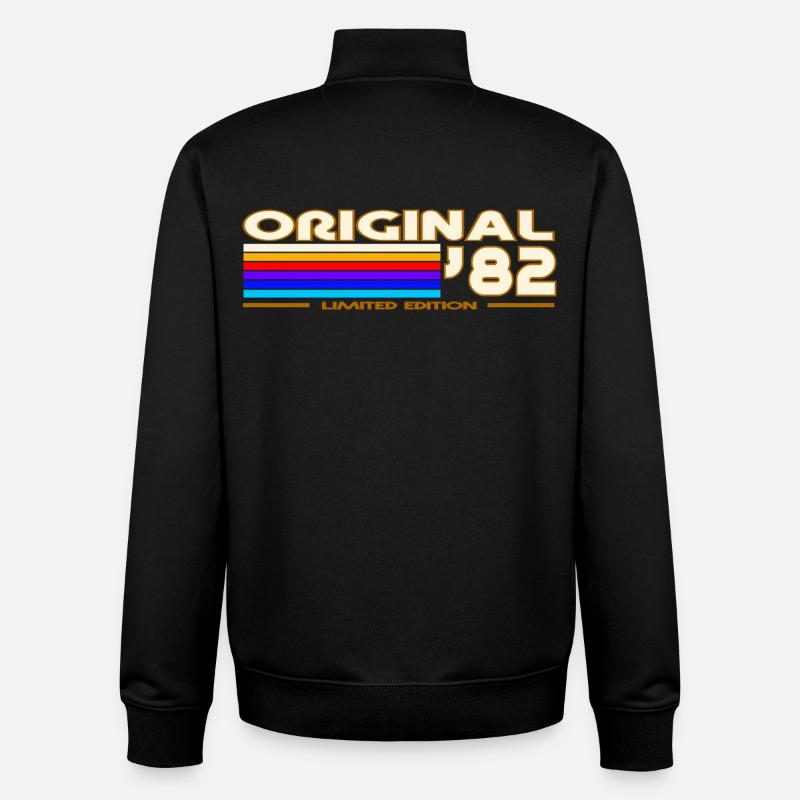 Originales 82 Retro Rainbow - Unisex Organic Zip Sweatshirt von Stanley/Stella - Schwarz