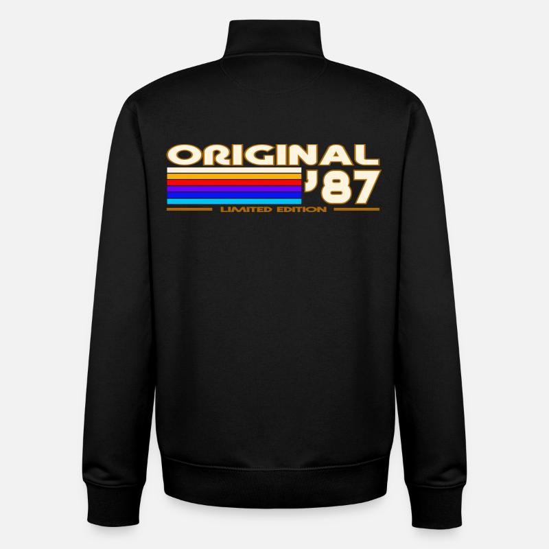 1987 - Sweat zippé unisexe en coton bio Stanley/Stella - noir