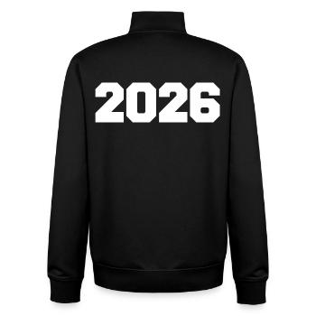 2026 - Unisex Organic Zip Sweatshirt von Stanley/Stella - Schwarz - Hinten - AI Model Male 185 light (185cm)