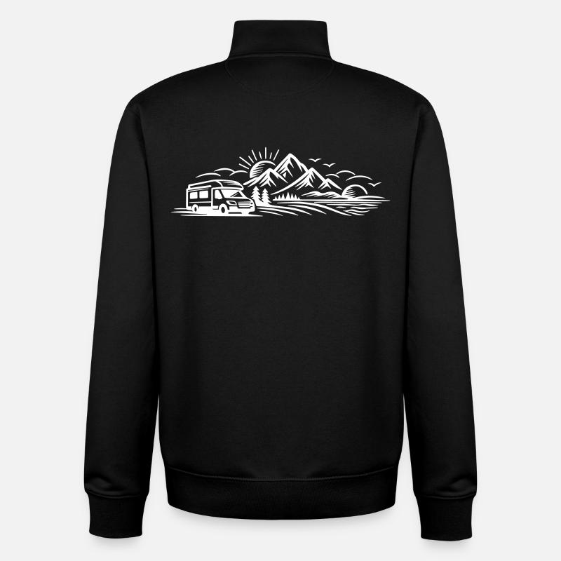 Camping - Unisex Organic Zip Sweatshirt von Stanley/Stella - Schwarz